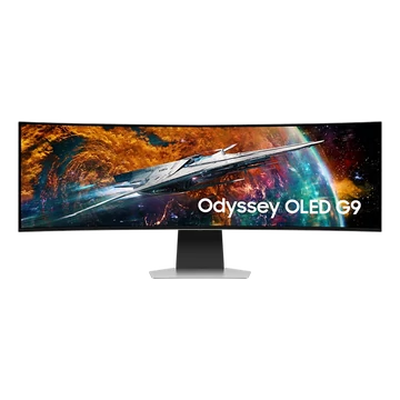 SAMSUNG Ívelt Gaming 240Hz OLED monitor 49" G95SC, 5120x1440, 32:9, 250cd/m2, 0.03ms, HDMI/DP/USB/WiFi/BT, hangszóró