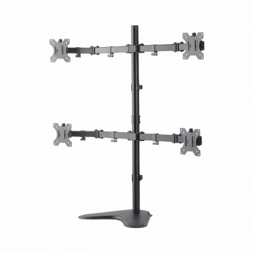 SBOX LCD-F048 Asztali kvadupla monitor tartó konzol, dönthető, forgatható, 13&quot;-27&quot;, 100x100, max 8 kg