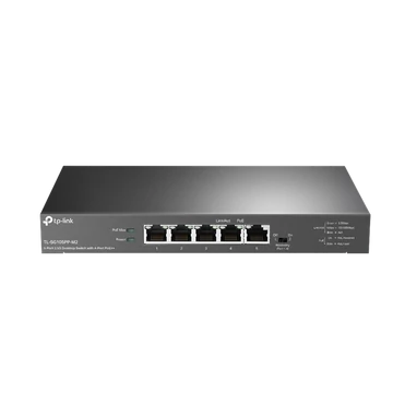 TP-LINK Switch 5x2.5G(4xPOE++) Fémházas Asztali, TL-SG105PP-M2