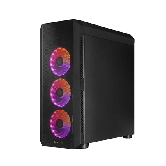CHIEFTEC Ház Gaming Scorpion 4, ATX, 4x120mm RGB ventilátor, RGB vezérlő, Tápegység nélkül, Edzett Üveg, Fekete