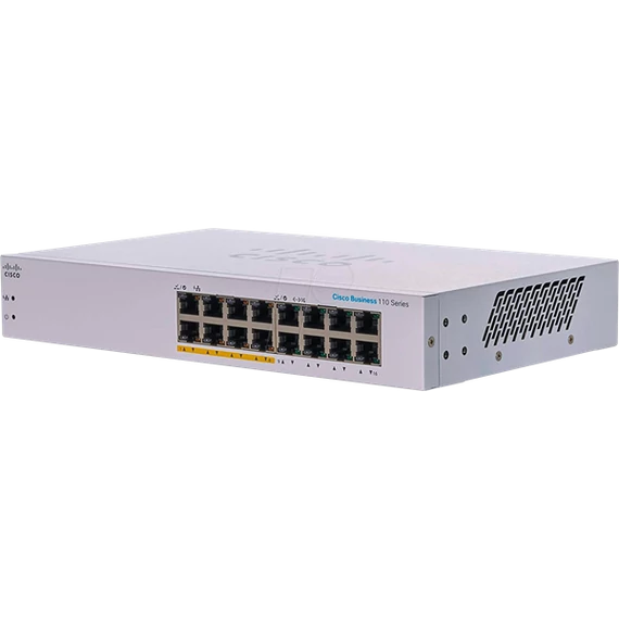 CISCO Switch 16x1000Mbps (8xPOE), Fémházas, Rackes - CBS110-16PP-EU