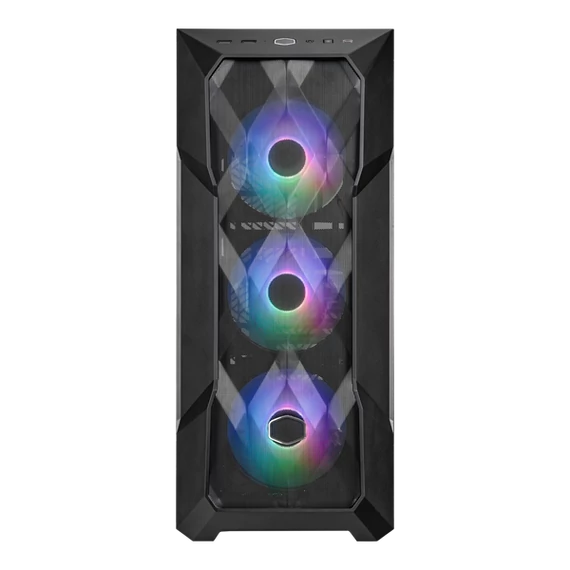 COOLER MASTER Ház Midi ATX MasterBox TD500 MESH V2 ARGB + 3db Ventilátor, Tápegység nélkül, Üvegfalú, fekete