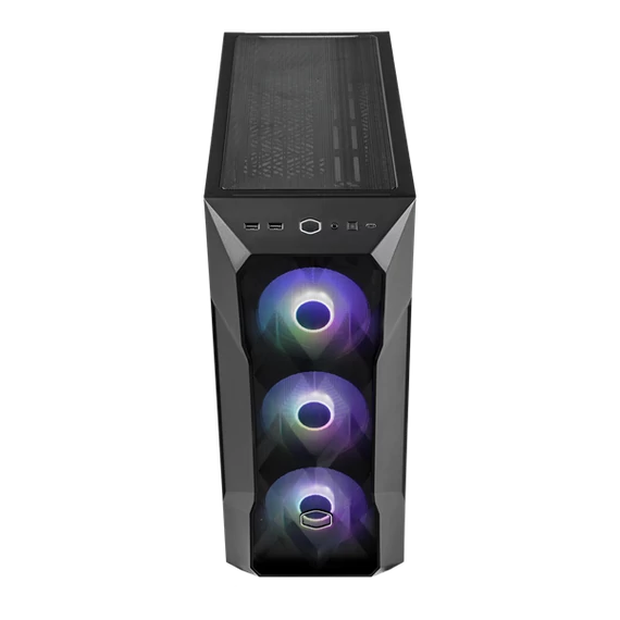 COOLER MASTER Ház Midi ATX MasterBox TD500 MESH V2 ARGB + 3db Ventilátor, Tápegység nélkül, Üvegfalú, fekete