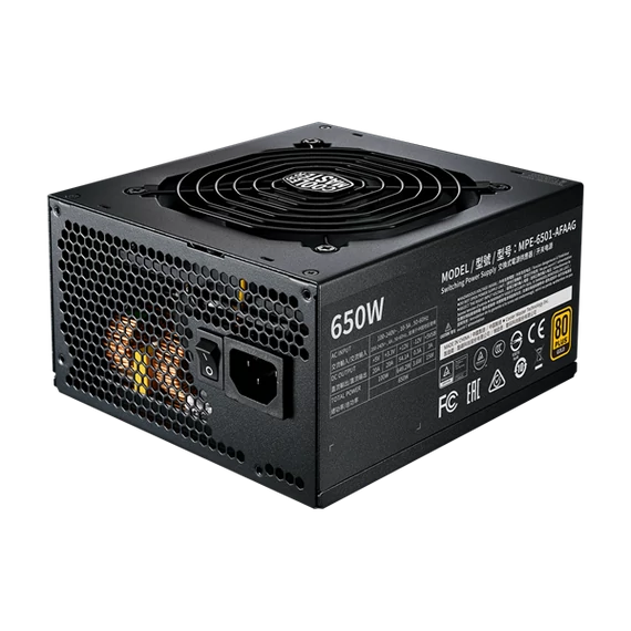 COOLER MASTER Tápegység Moduláris, MWE 650W, 12cm, 80+ Gold V2, Aktív PFC