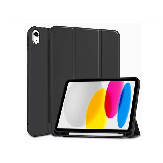 TECH-PROTECT APPLE IPAD 10.9 (2022) TABLET TOK ON/OFF FUNKCIÓVAL, APPLE PENCIL TARTÓVAL - BLACK (ECO CSOMAGOLÁS)