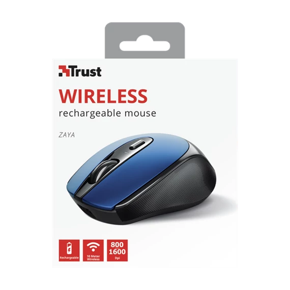 TRUST Vezeték nélküli tölthető egér 24018 ( Zaya Rechargeable Wireless Mouse - blue)