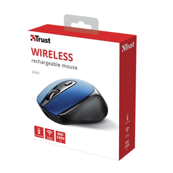 TRUST Vezeték nélküli tölthető egér 24018 ( Zaya Rechargeable Wireless Mouse - blue)