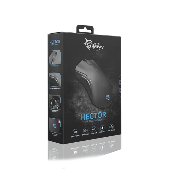 WHITE SHARK GM-5008 HECTOR gamer egér, 6400 dpi